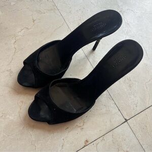 Vintage Gucci Black Open-Toe Heels